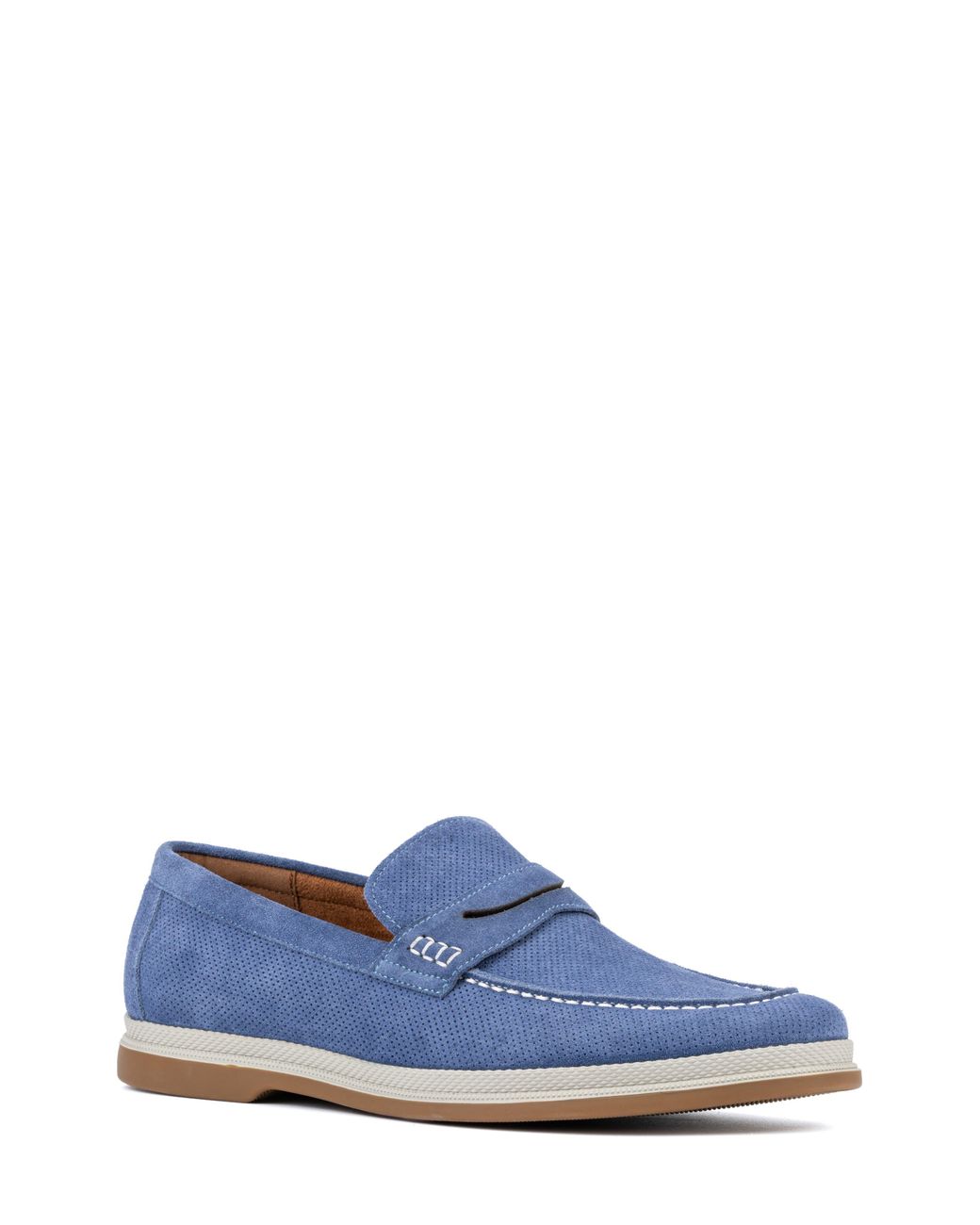 Vintage Foundry Menaham Perforated Leather Loafer in Blue for Men | Lyst