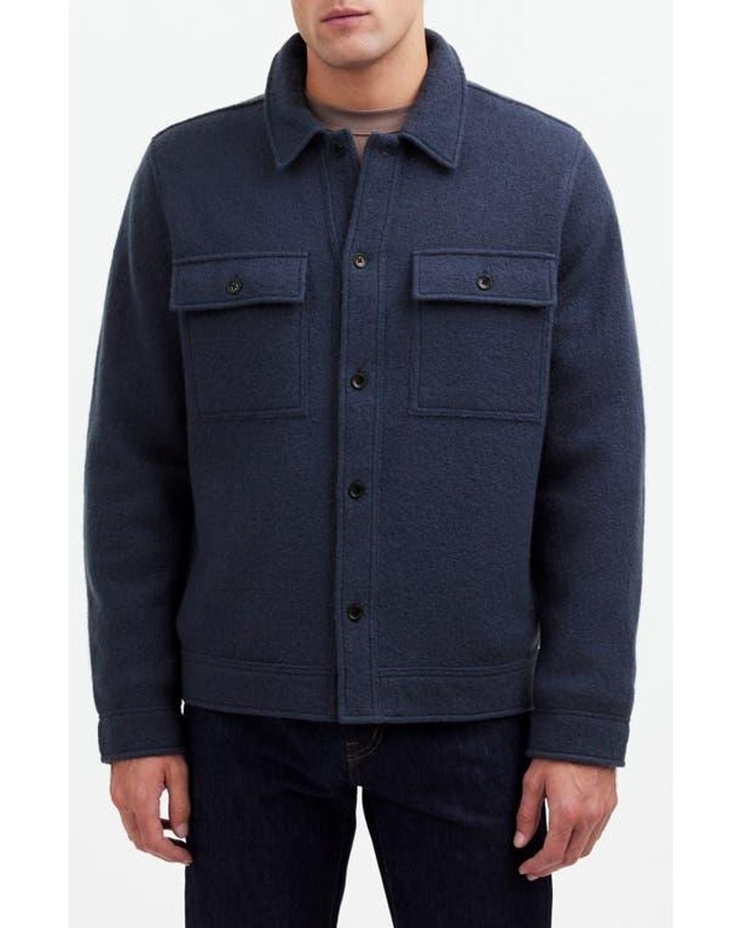 Madewell Blue Boiled Wool Shirt Jacket for men