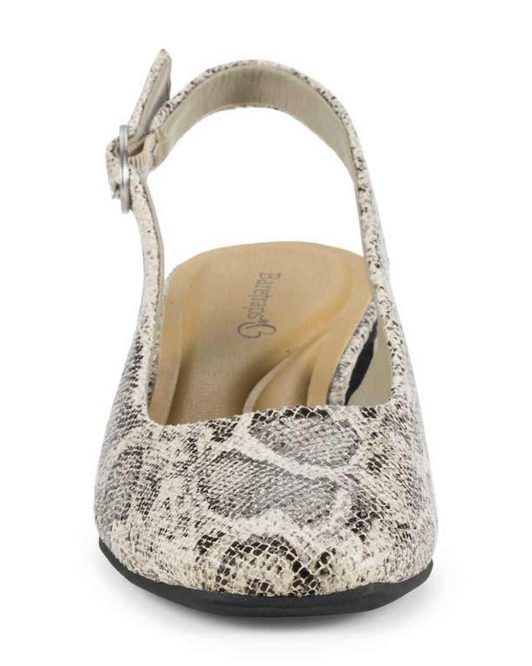 BareTraps Gray Ester Block Heel Slingback Pump