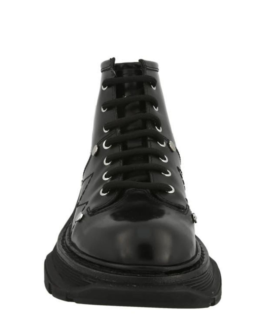 Alexander McQueen Black Studded Combat Bootie