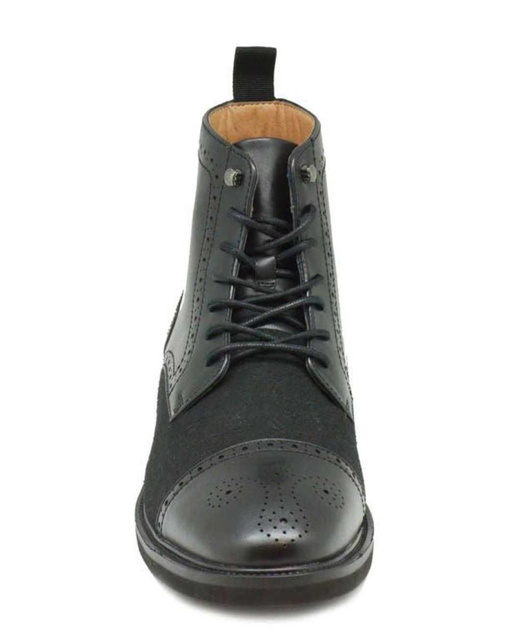La Milano Black Questo Brogue Combat Boot for men
