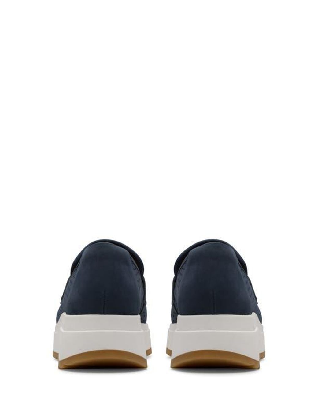 Clarks Blue Loriini Edge Platform Wedge Loafer