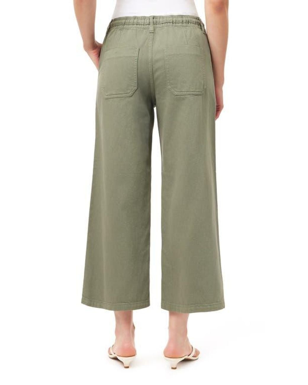 Kensie Green Drapey Easy Cropped Drawstring Pants