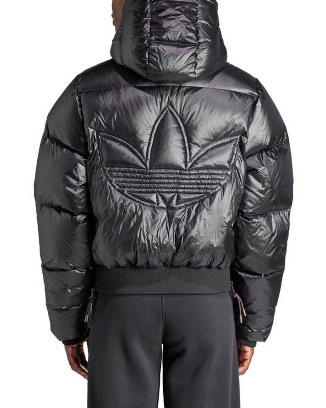 ジャケット adidas Originals Shiny black convertible cropped puffer jack adidas Originals Shiny black convertible cropped puffer