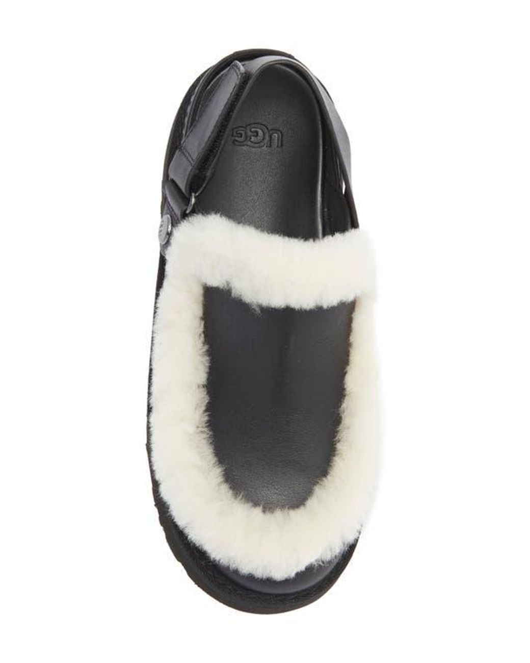 Ugg Black Esmee Genuine Shearling Trim Clog