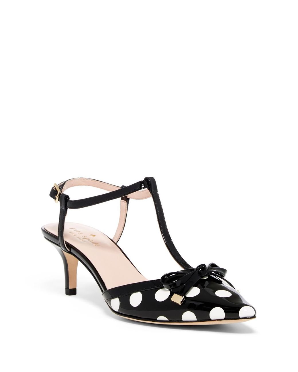 Kate Spade Pomona Polka Dot Kitten Heel Pump in Black Lyst