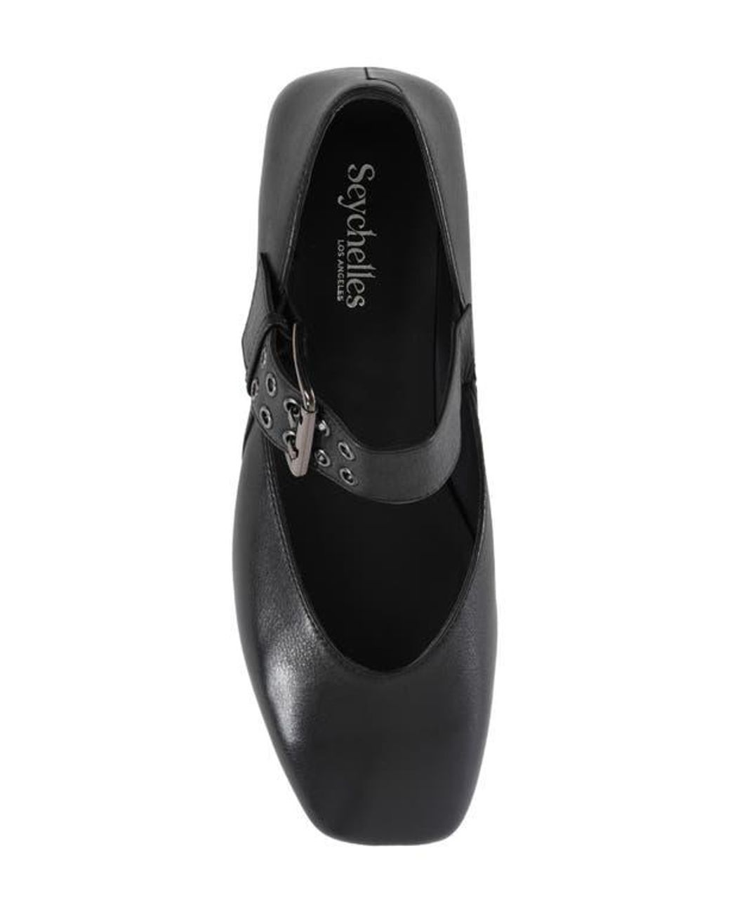 Seychelles Black Petal Mary Jane Flat