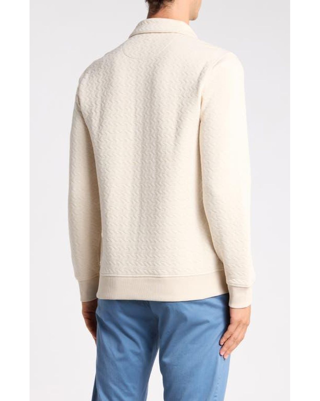 Original Penguin White Quilted Quarter-Snap Pullover for men