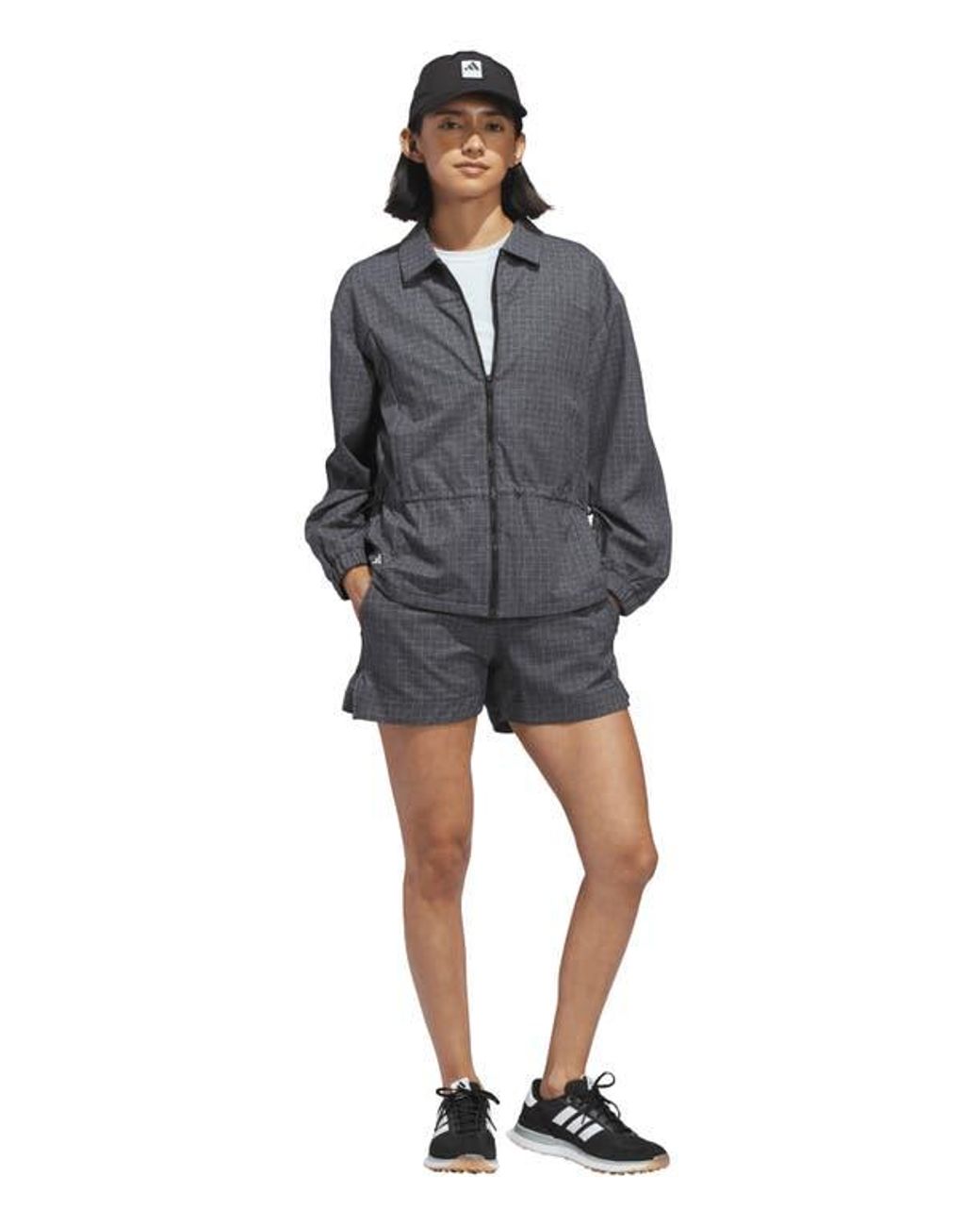 Adidas Gray Ultimate365+ Peplum Grid Jacket