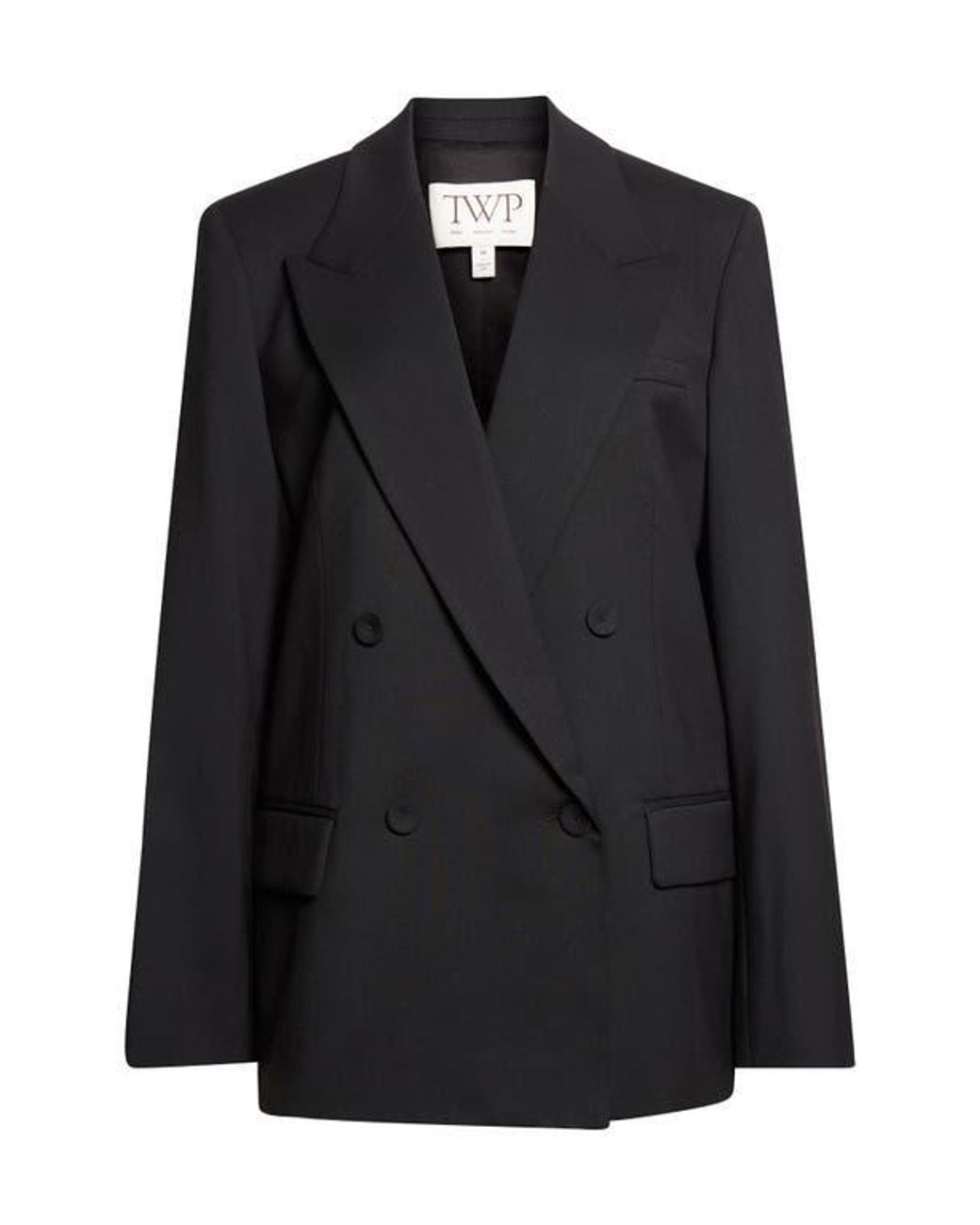 Twp Black Harper Double Breasted Tuxedo Jacket