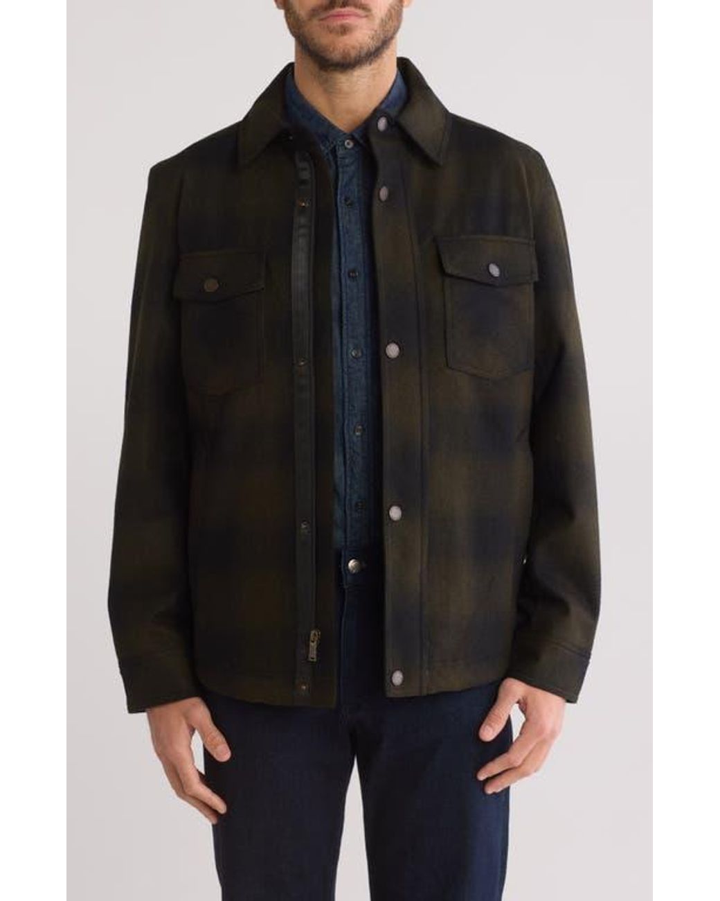 Pendleton Buffalo Check Wool Blend Shirt Jacket in Black for Men | Lyst