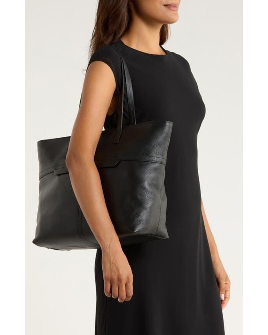 Rag & Bone Black Bryant Leather Tote Bag