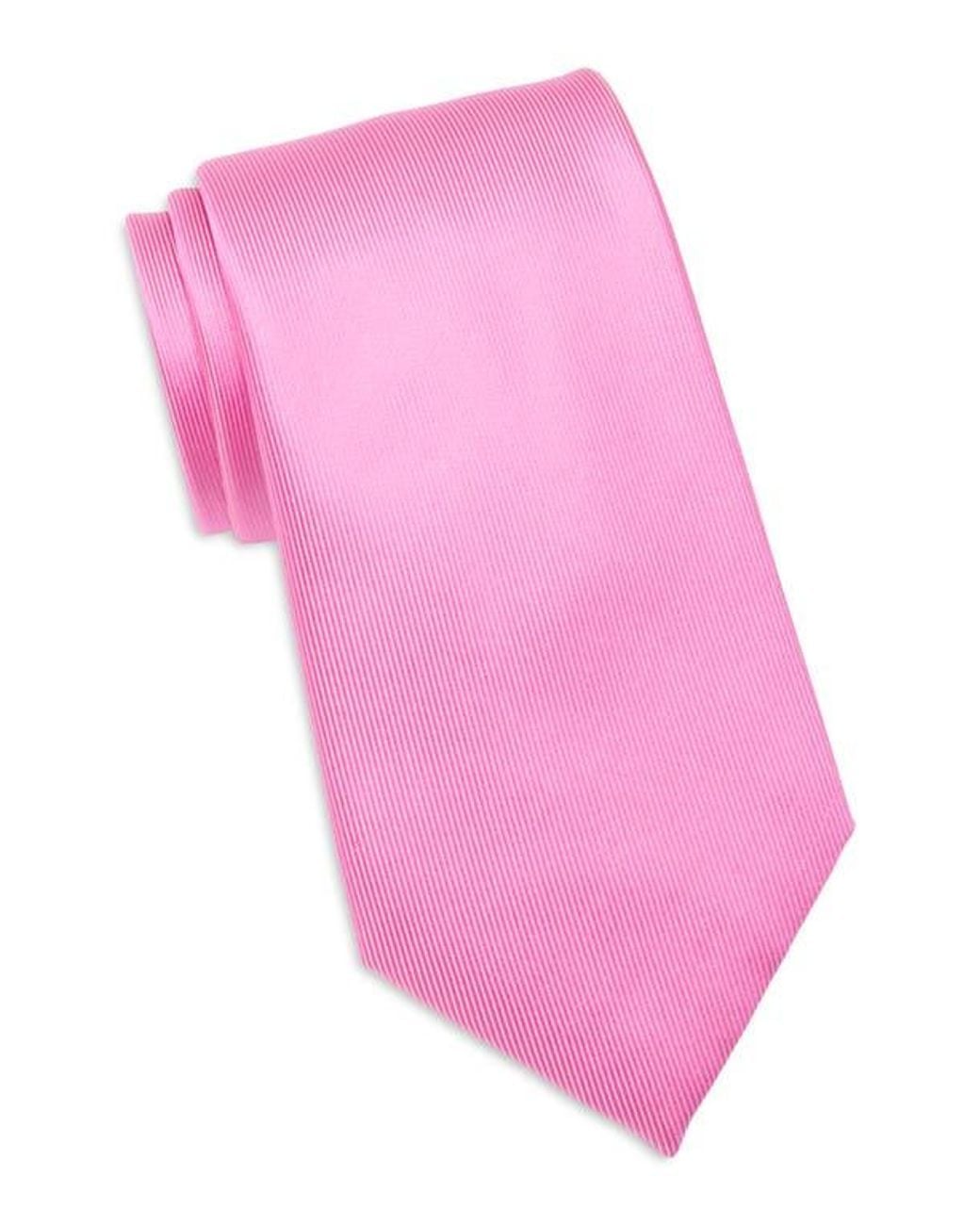 Duchamp Pink Solid Silk Tie for men