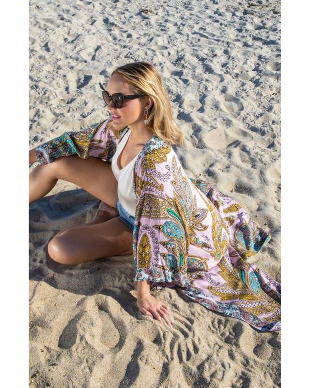 Saachi Pink Medallion Print Duster