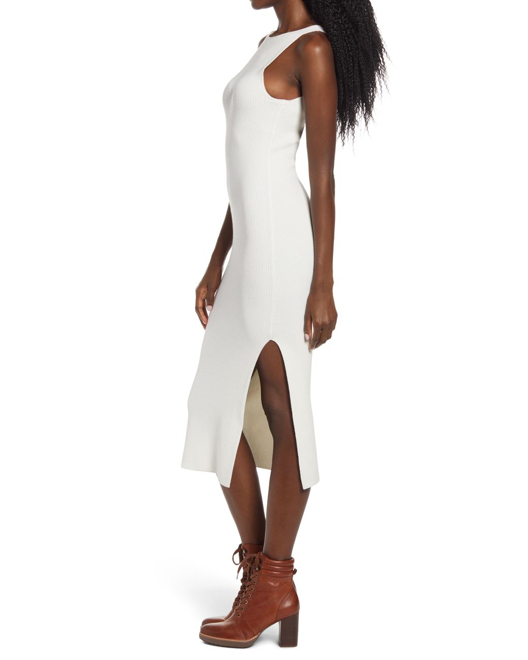 Leith Rib Sleeveless Midi Dress in 