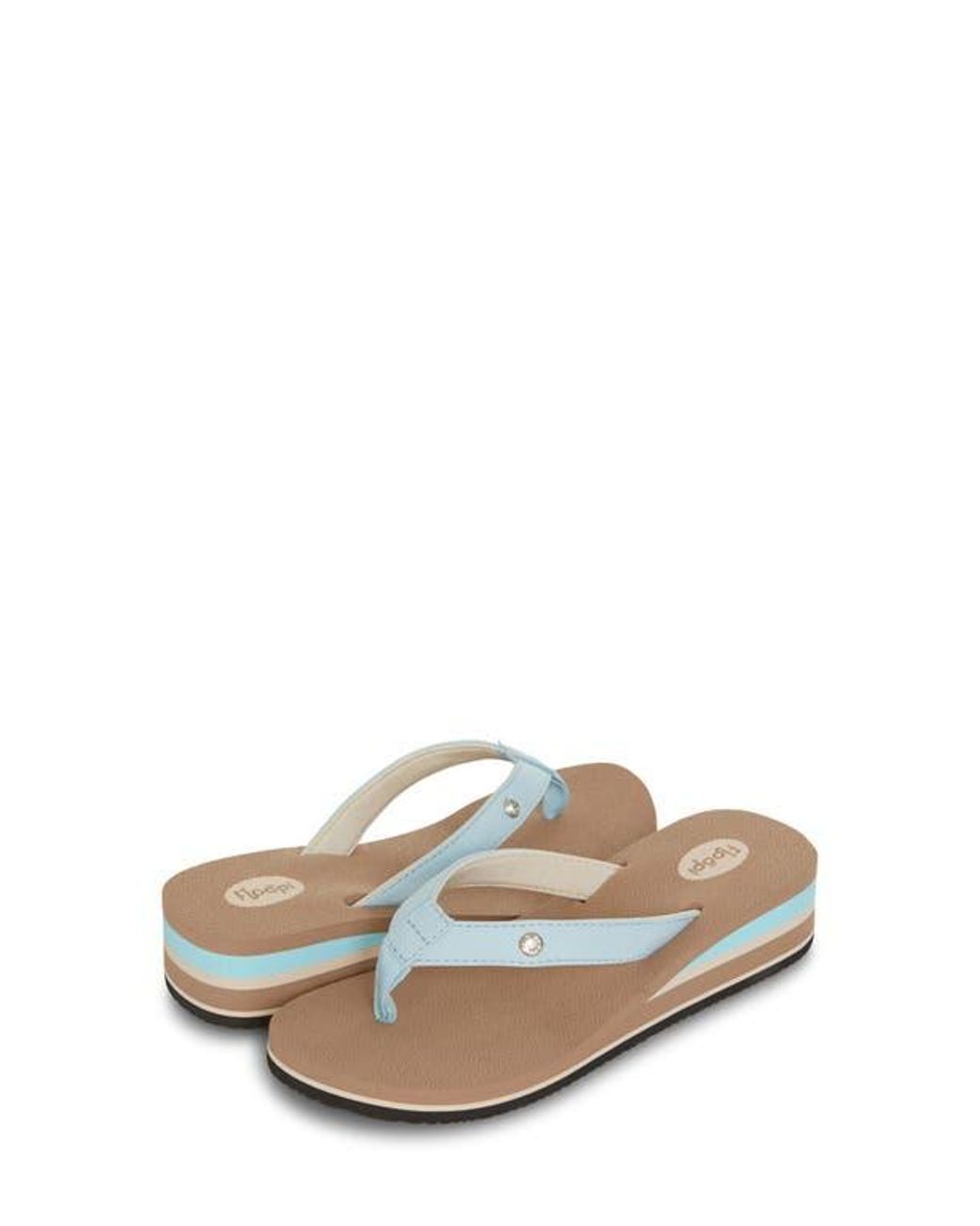FLOOPI White Flip Flop Wedge Sandal