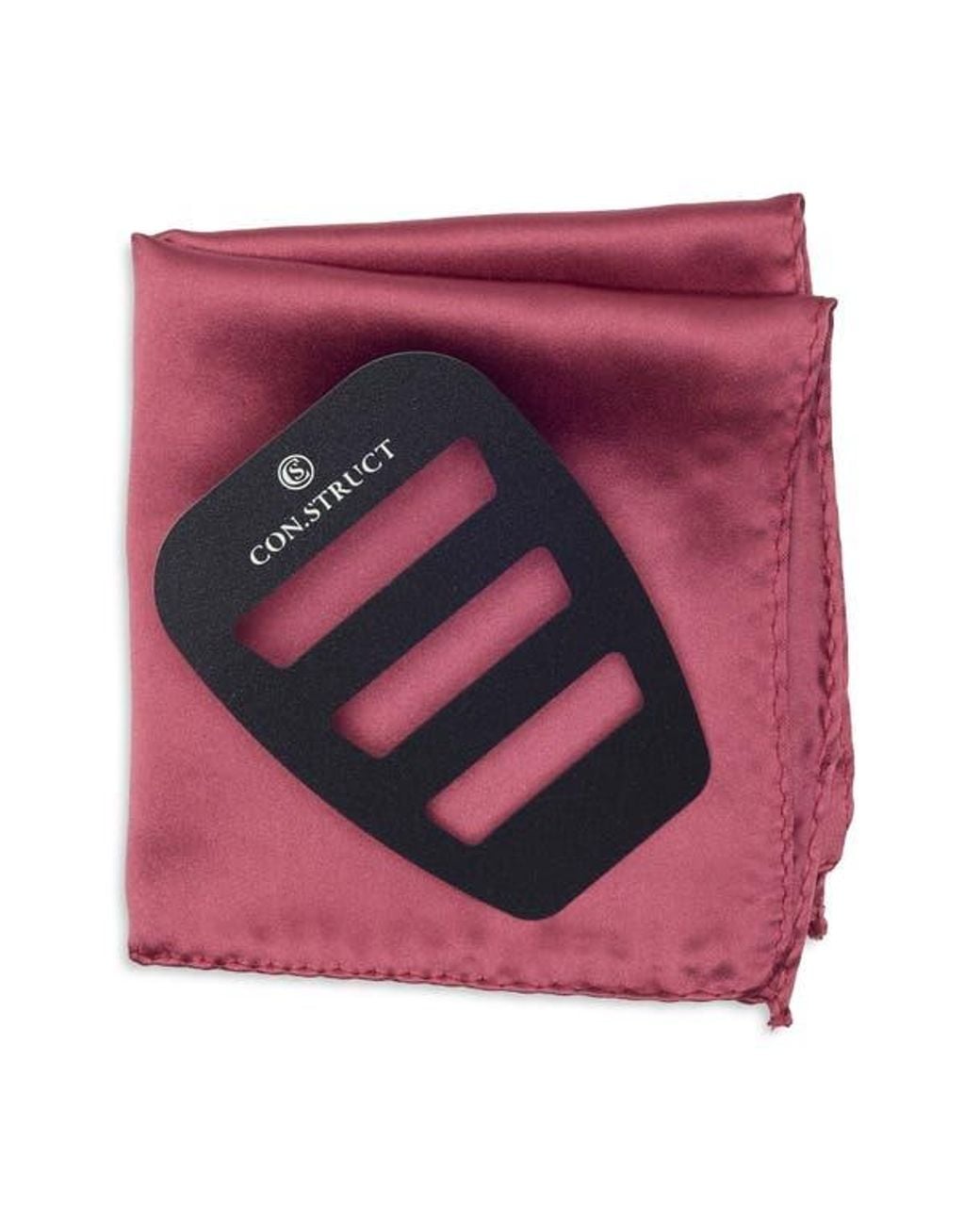 Con.struct Purple Solid Satin Pocket Square for men