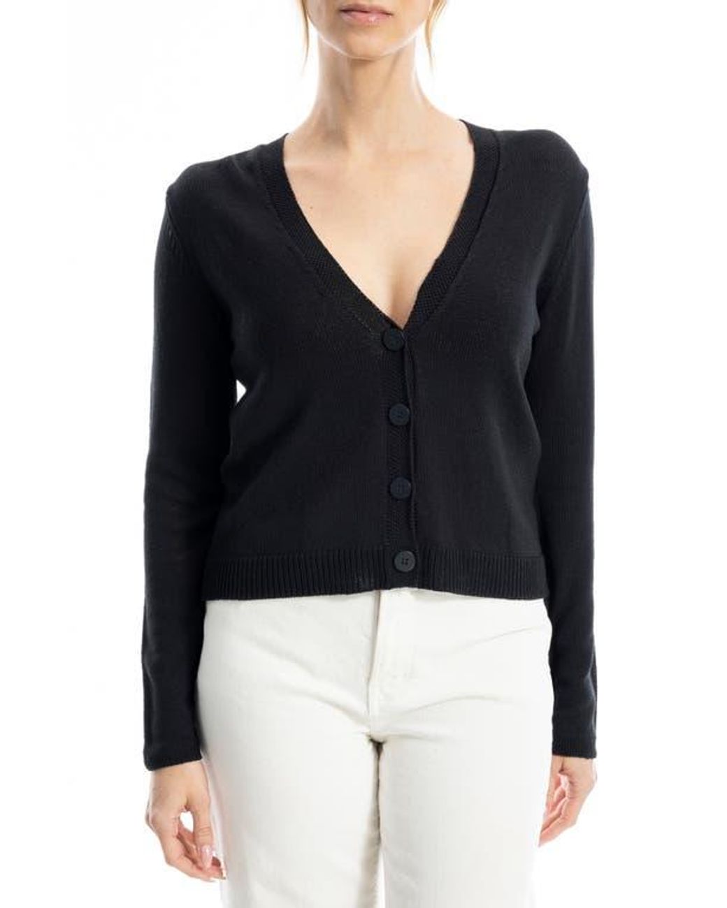 Max Studio Black V-Neck Cardigan