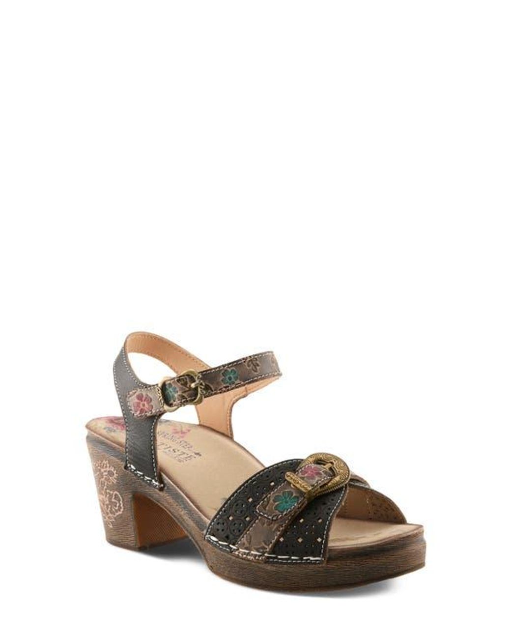 Spring Step Multicolor Upperbuck Ankle Strap Platform Sandal