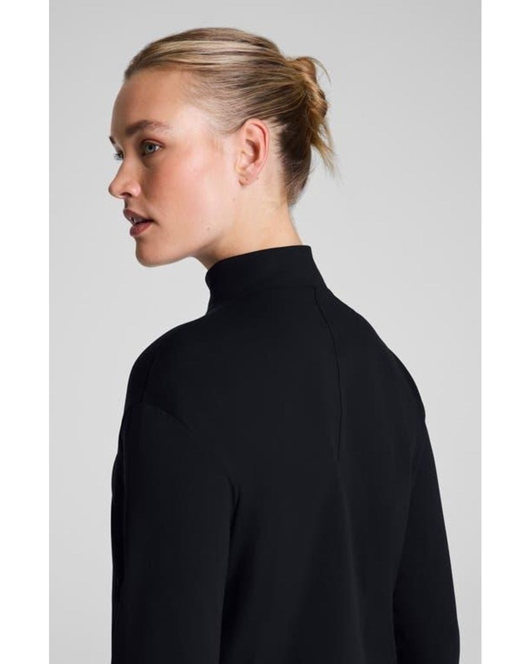 Spanx Black Brushed Full Zip Jacket