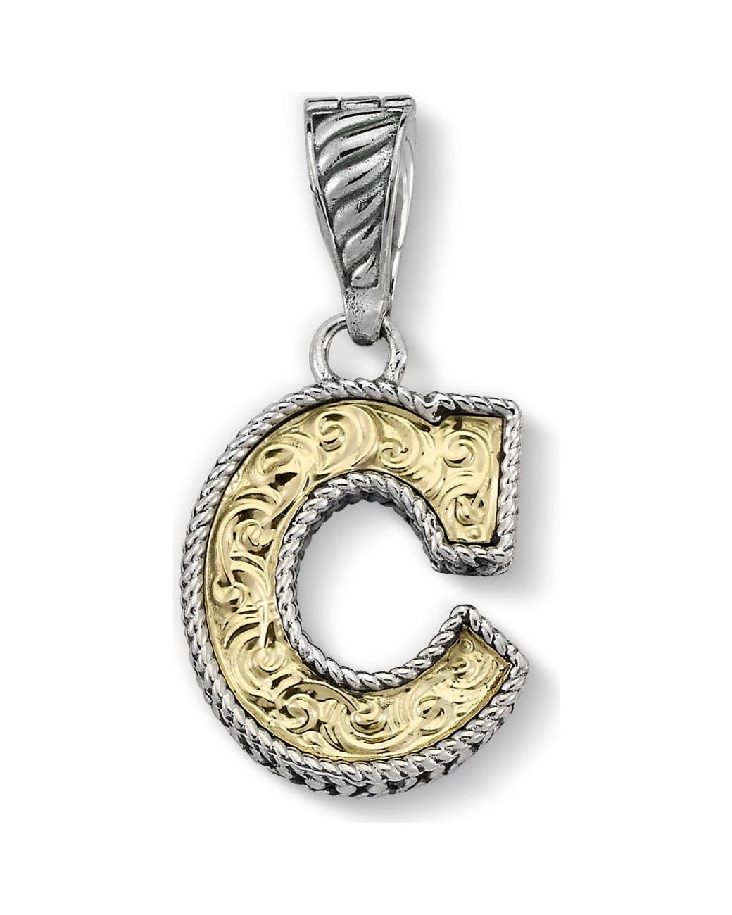 Samuel B. Metallic Two-Tone Initial Pendant