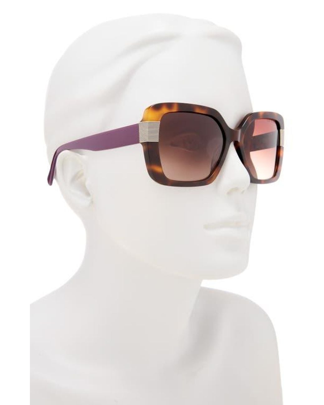 Ted Baker Brown 56Mm Gradient Square Sunglasses