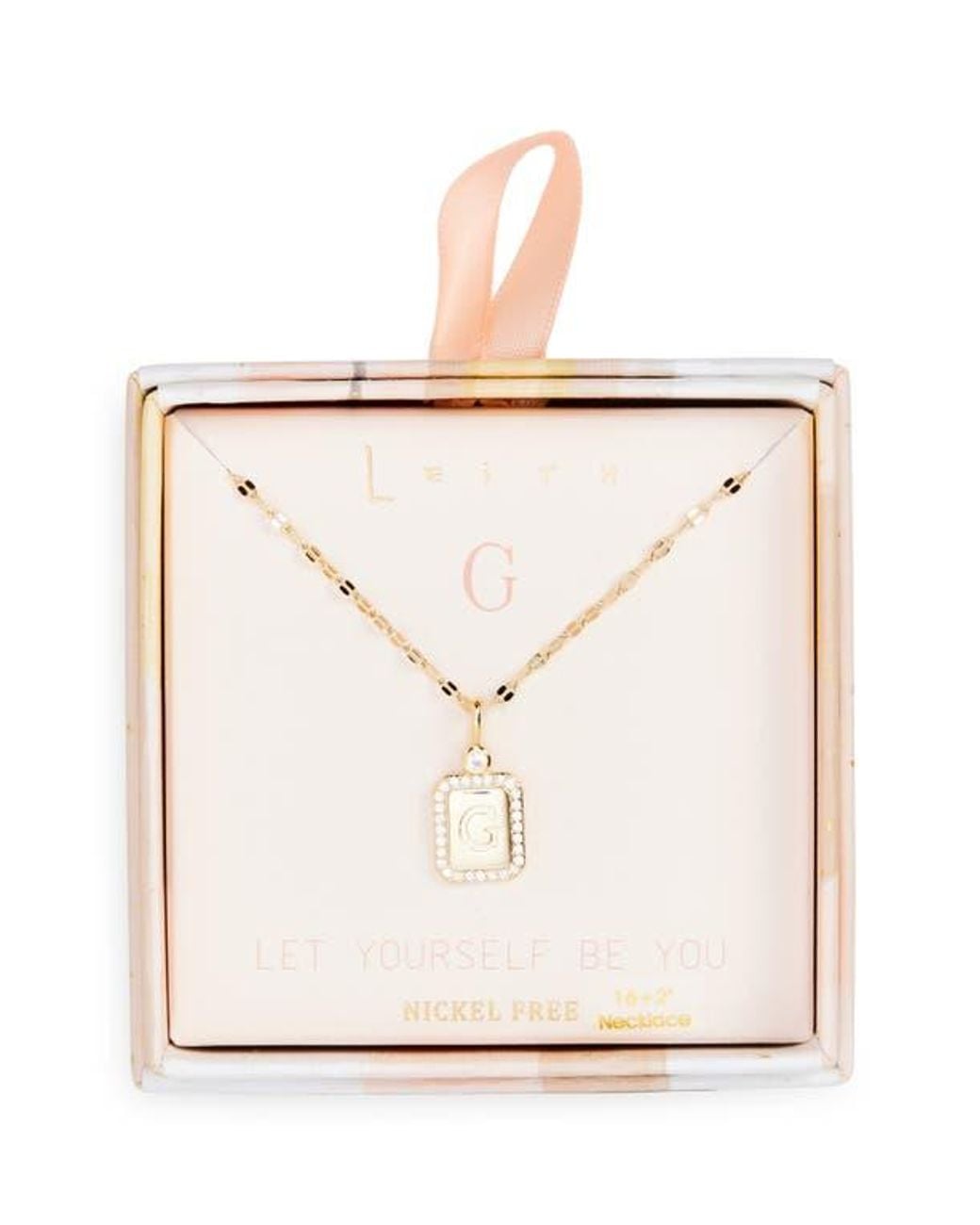 Leith Metallic Initial Pendant Necklace