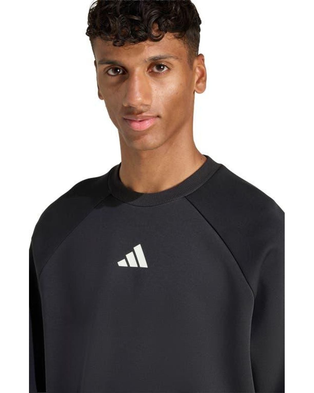 Adidas Black Stadium Crewneck Sweatshirt for men