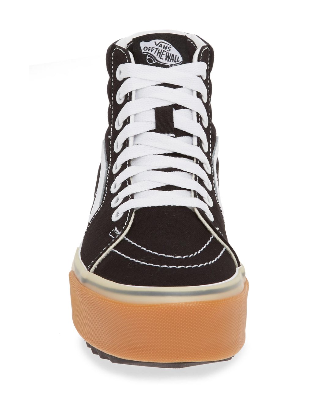 Vans Sk8-hi Stacked Check Platform High Sneaker in Black