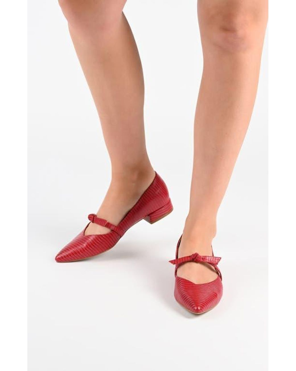 Journee Collection Blue Cait Snake Embossed Pump