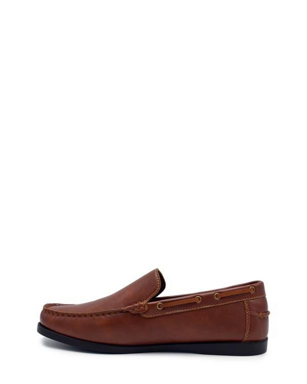 Aston Marc Brown Faux-Leather Slip-On Loafers for men