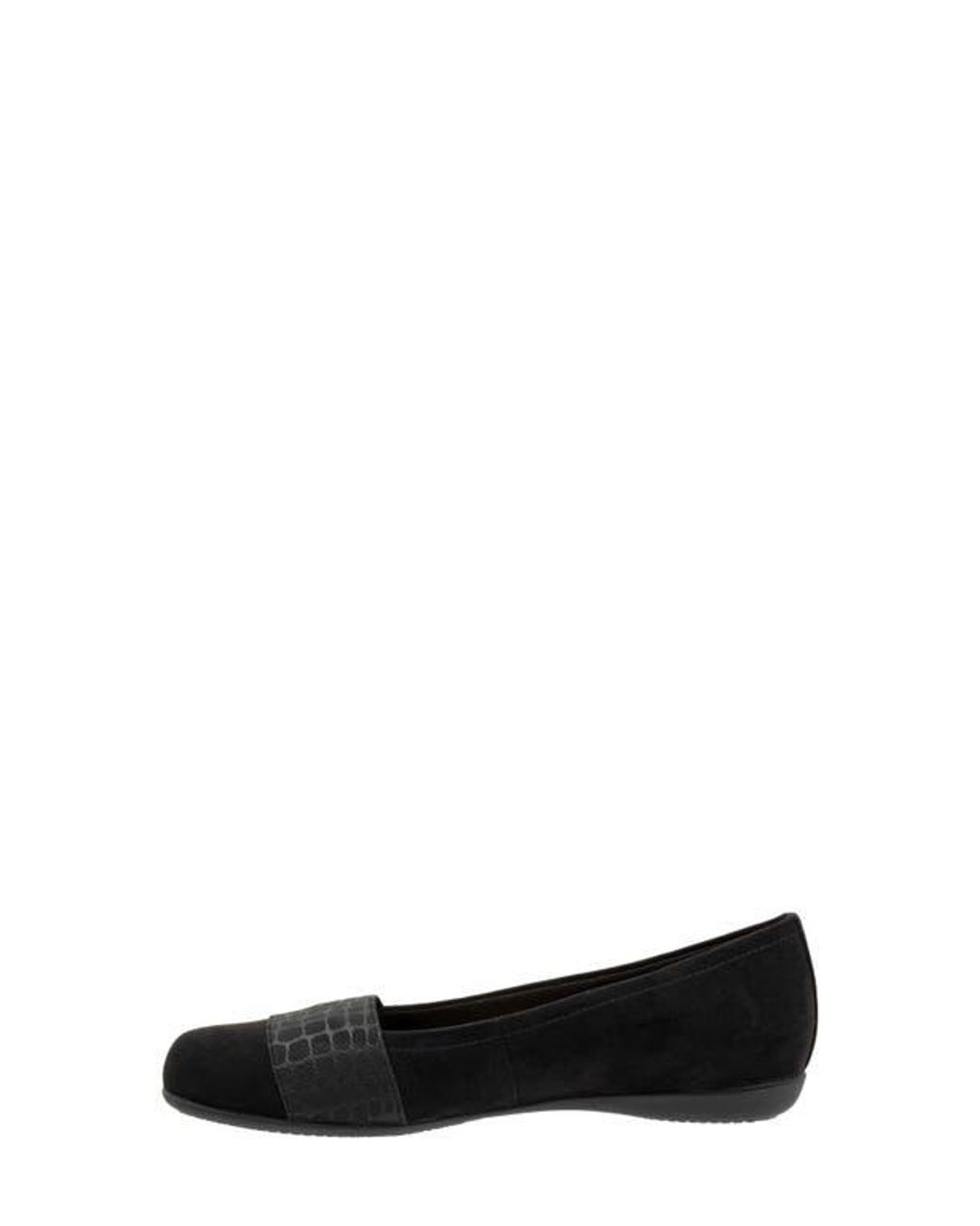 Trotters Black Samantha Flat