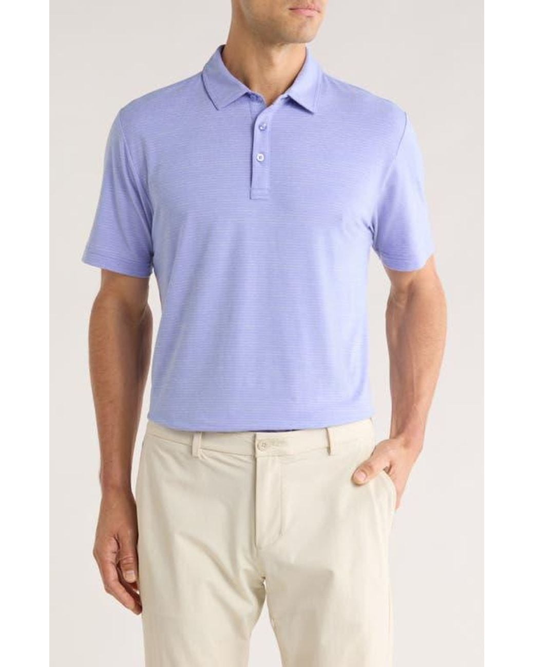 Travis Mathew Blue Heathered Polo for men