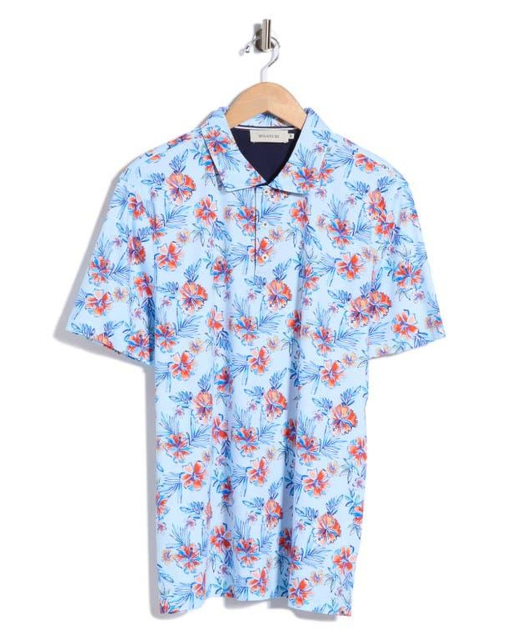Bugatchi Blue Pima Cotton Polo for men