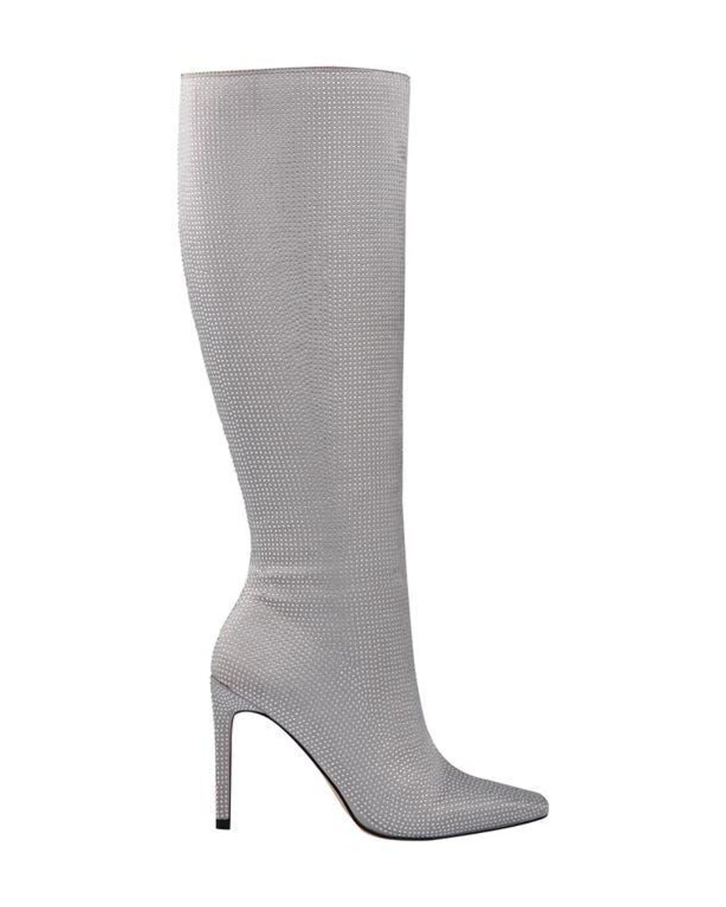 Lady Couture Gray Diamond Rhinestone Pointed Toe Boot