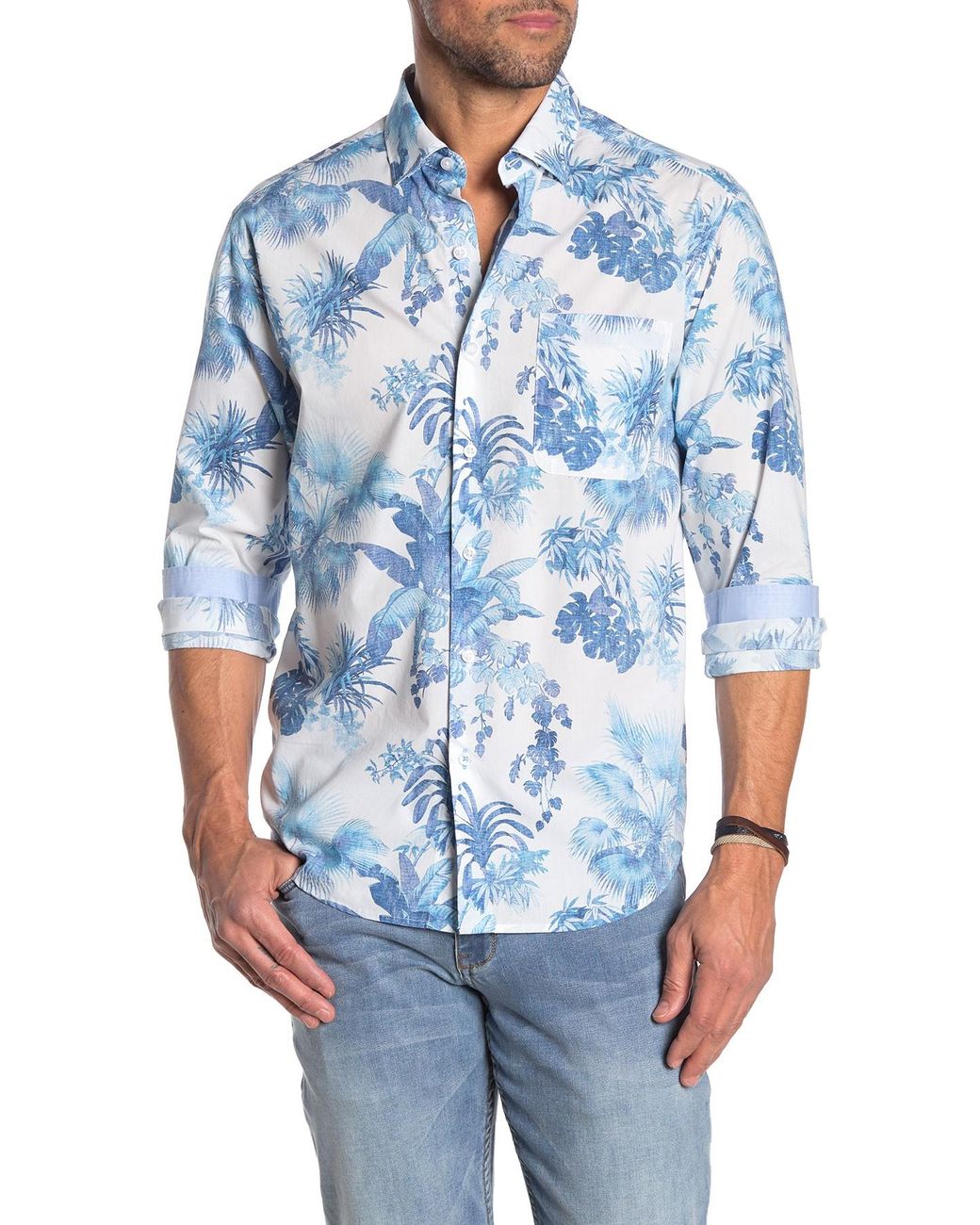 Tommy Bahama Newport Tiare Tropical Long Sleeve Hawaiian Shirt in Blue for  Men | Lyst