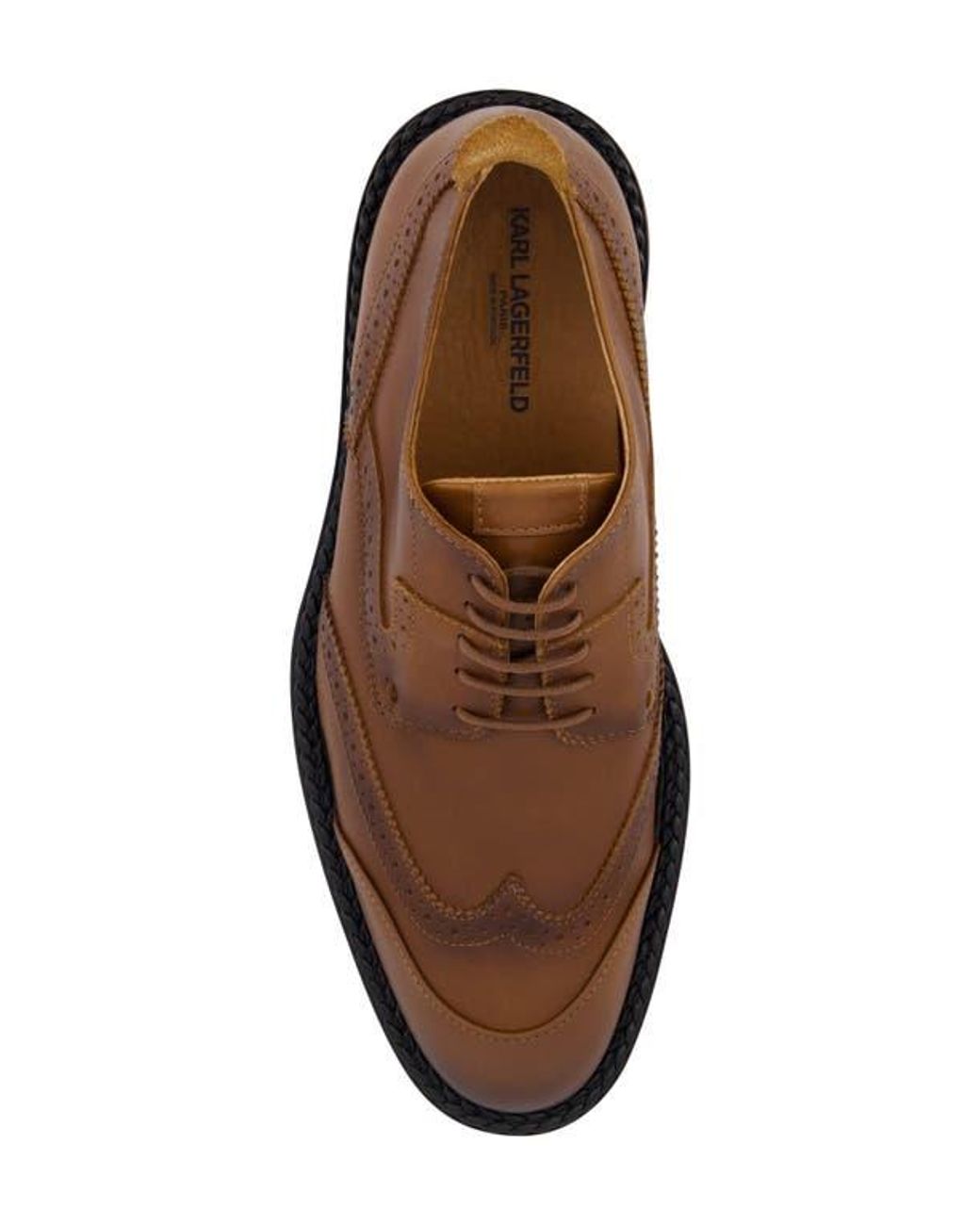 Karl Lagerfeld Brown Wingtip Derby for men