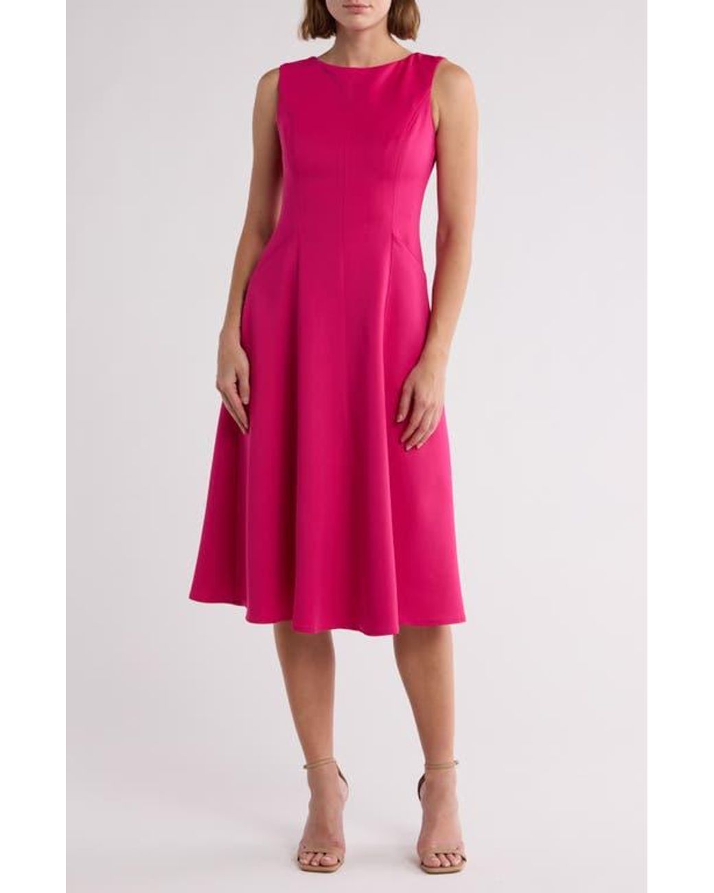 Boat neck flare dress online