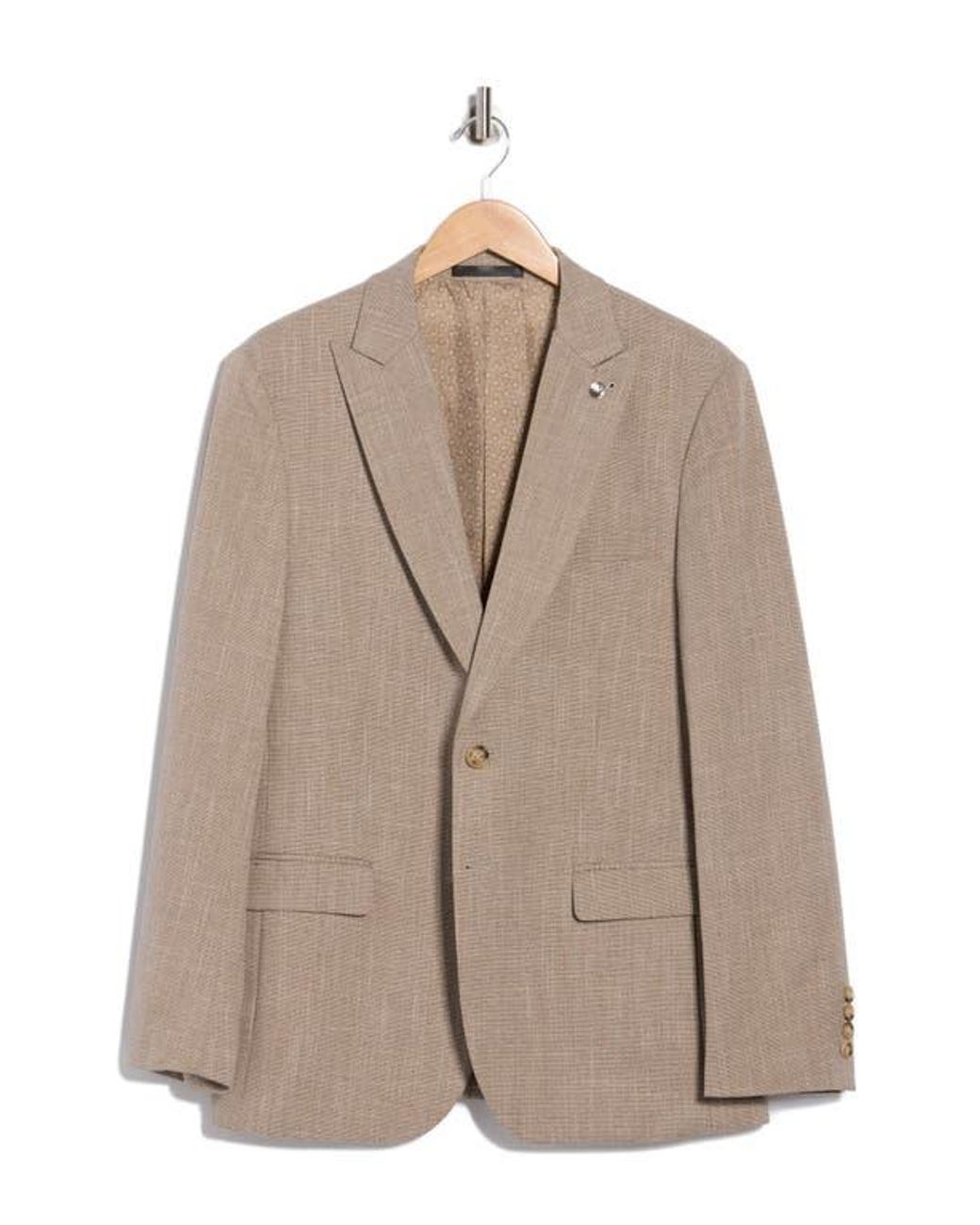 Tahari Brown Slim Fit Windowpane Blazer for men
