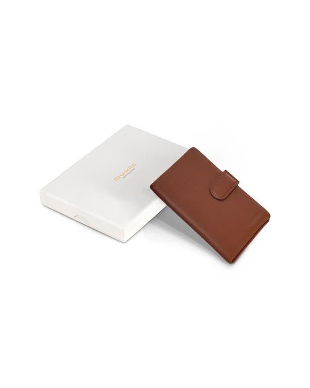 CHAMPS Brown Leather Passport Case for men