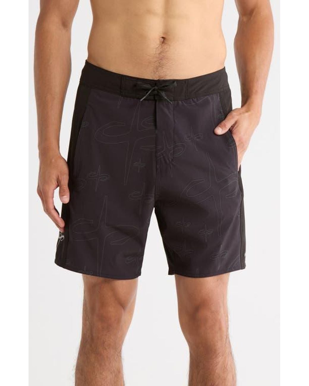 Saint Studio Black Peninsula Board Shorts for men