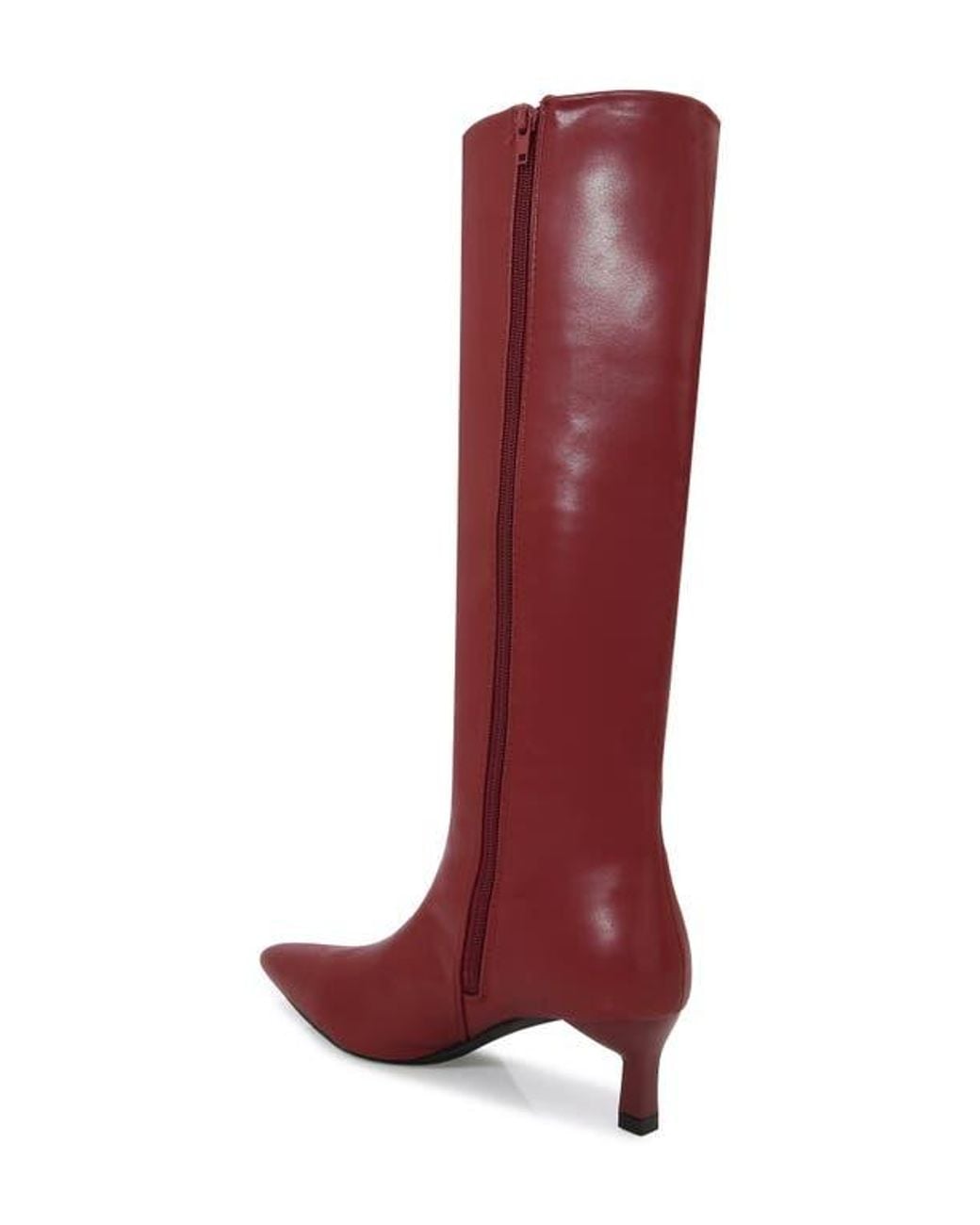 BERNESS Red Samara Kitten Heel Knee High Boot