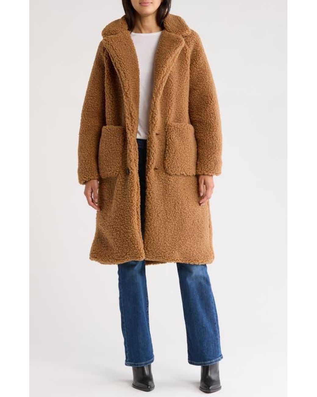 Lucky brand faux fur teddy coat best sale