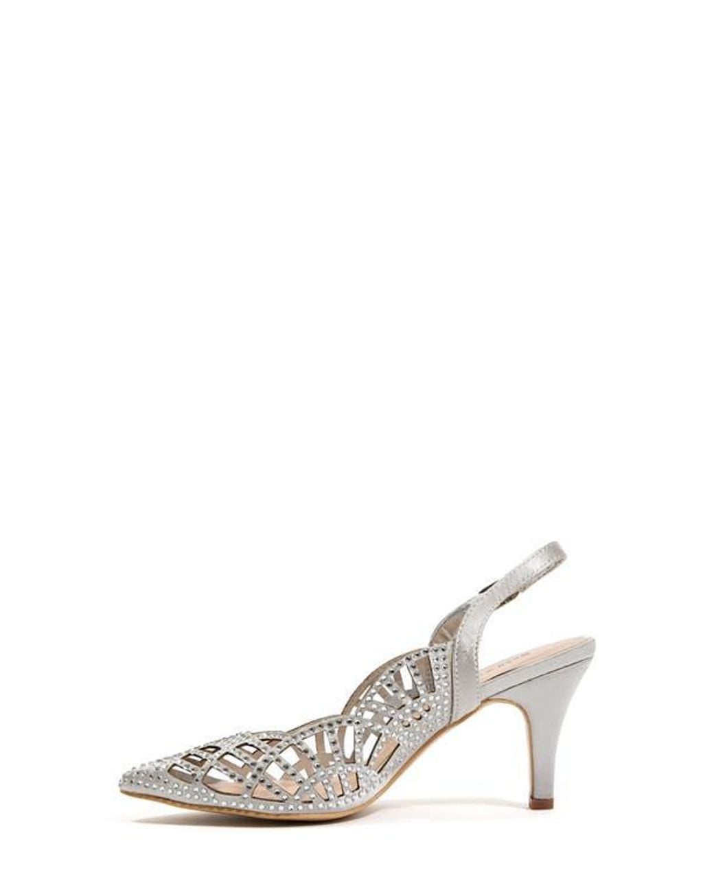 Lady Couture White Rhinestone Slingback Pump