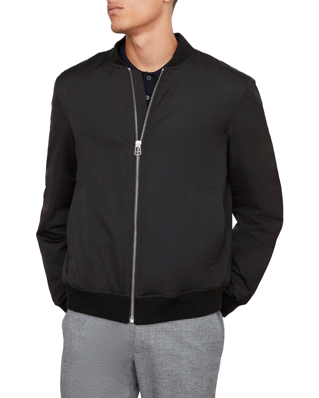 Vince Zip Bomber Jacket in Black for Men Lyst