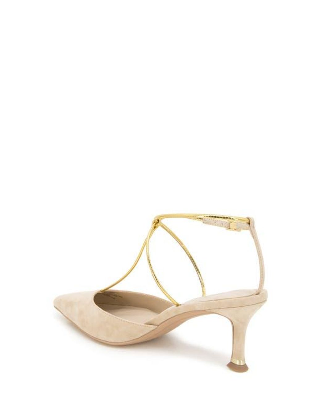 Kenneth Cole Metallic Umi T-Strap Pointed Toe Pump