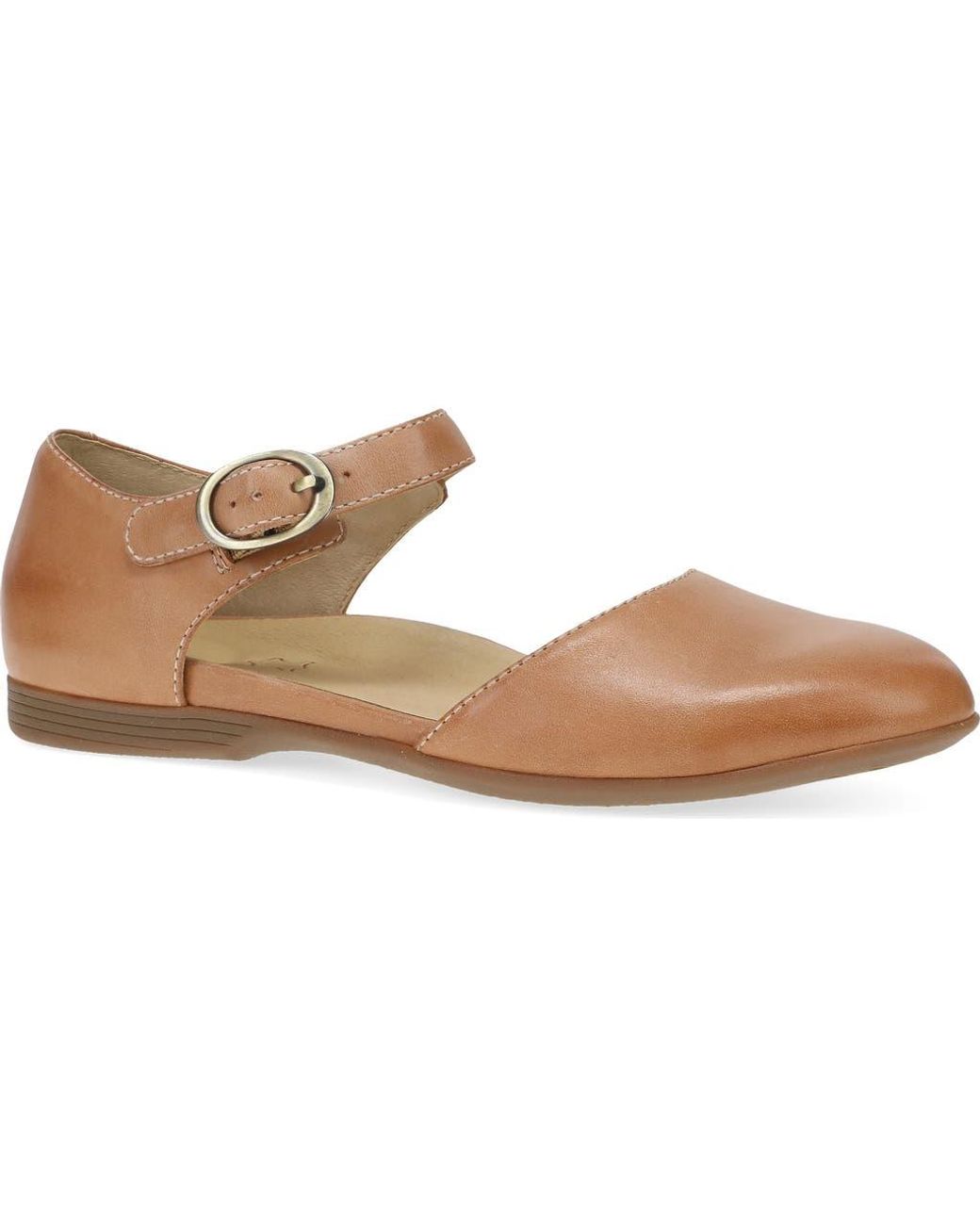 Dansko Brown Liv Ankle Strap Flat