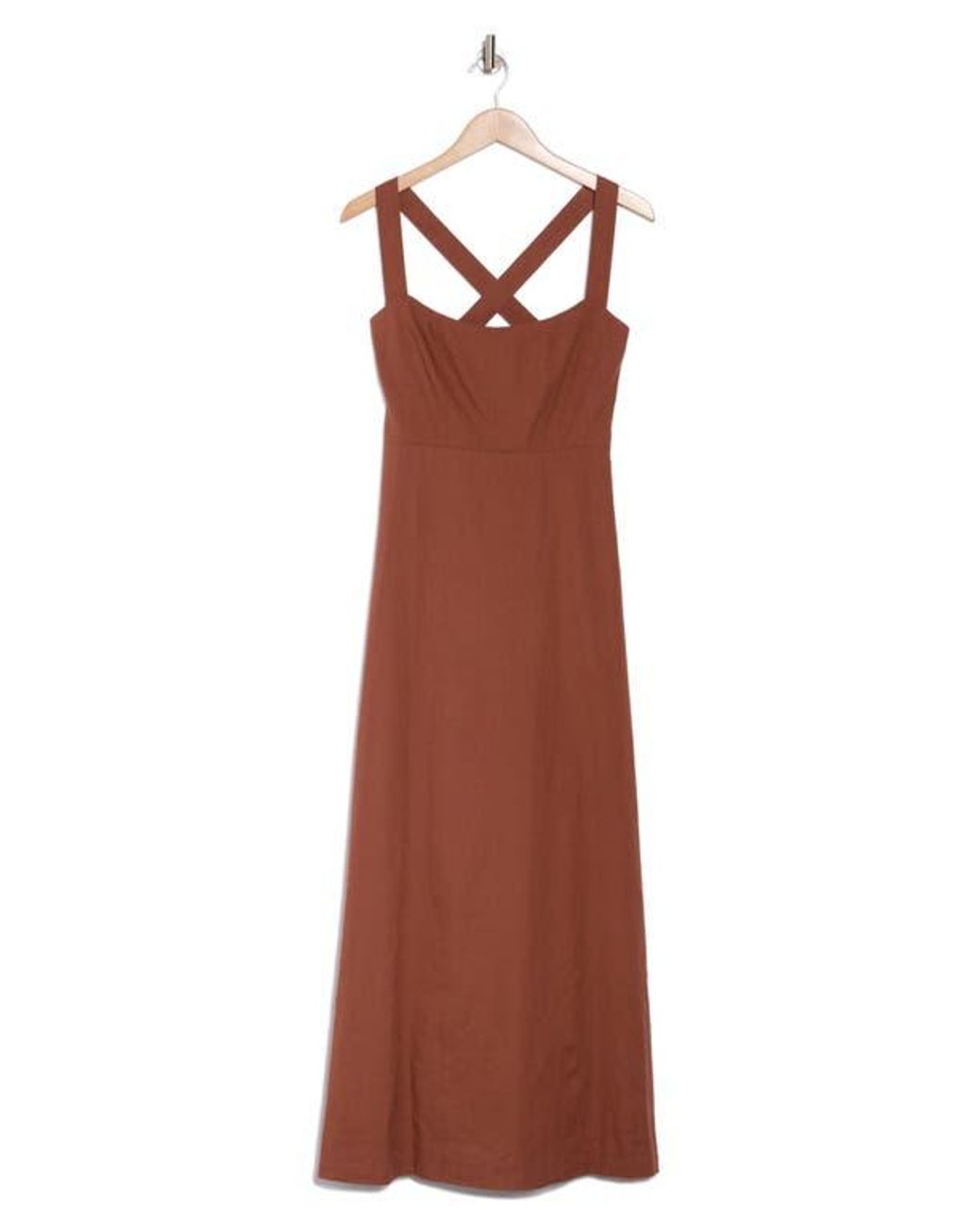 Theory Seamed Linen Blend Maxi Dress in Brown | Lyst Theory Seamed Linen Blend Maxi Dress in Brown | Lyst