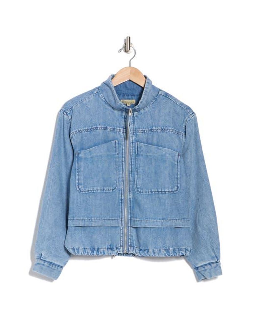Democracy Double Layer Denim Bomber Jacket in Blue | Lyst Democracy Double Layer Denim Bomber Jacket in Blue | Lyst