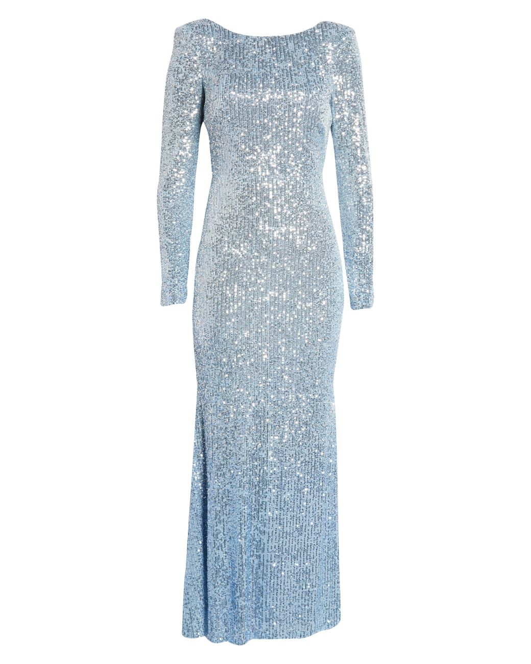 Eliza J Social Sequin Long Sleeve Gown In Blue At Nordstrom Rack Lyst